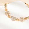 Brass Micro Pave Cubic Zirconia Chain Bracelets KK-R217-40G-3