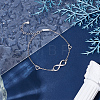 1Pc 925 Sterling Silver Micro Pave Cubic Zirconia Link Bracelets BJEW-AR0001-10-4