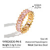 304 Stainless Steel Pave Cubic Zirconia Finger Rings for Women VX2680-5-1