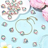 30Pcs 3 Styles CCB Plastic Frame with Polymer Clay Rainbow Beads Links Connector Charms KK-YW0004-39-4
