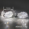 Brass Pave Cubic Zirconia Stud Earrings WGFE2F1-01-2