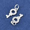 925 Sterling Silver Pave Clear Cubic Zirconia Key Charms STER-A049-07S-2