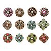 12Pcs Exquistie Rhinestone Brooch JEWB-G047-01AG-1