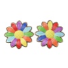 Rainbow Color Printed Iron Pendants RN-CBA3547-02C-1