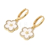 Brass Micro Pave Clear Cubic Zirconia Enamel Dangle Hoop Earrings EJEW-G471-07G-02-4
