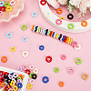 200Pcs 2 Styles Opaque Acrylic European Beads Beads OACR-ME0001-43-4