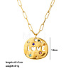 Mother's Day 304 Stainless Steel Pave Cubic Zirconia Irregular Disc with Hollow Word LOVE Pendant Necklaces for Women WGBC73E-03-1