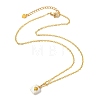 Summer Natural Baroque Keshi Pearl & Alloy Shell Slice Square Pendant Brass Cable Chain Necklaces NJEW-JN06048-3