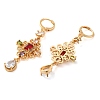 Rack Plating Golden Brass Dangle Leverback Earrings EJEW-B037-06G-2