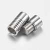 Tarnish Resistant 304 Stainless Steel Magnetic Clasps with Glue-in Ends STAS-F149-04P-B-3