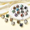 Natural & Synthetic Gemstone Adjustable Rings RJEW-I108-02AS-1