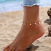 Fashionable Brass Enamel Flower Pendant Anklets for Women KA8156-1-1