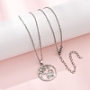 Brass Pave Green Cubic Zirconia Ring with Dinosaur Pendant Necklaces for Women NJEW-C120-01P-1