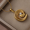 304 Stainless Steel Spiral Shape Pendant Necklaces for Women RE0047-2