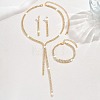 Alloy Rhinestone Tassels Chain Necklaces & Stud Earrings & Chain Bracelets Sets FS-WGCC11C-03-2