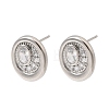 Brass Micro Pave Cubic Zirconia Stud Earrings EJEW-G471-13P-01-4
