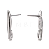 Rhodium Plated 925 Sterling Silver Stud Earring Findings STER-K168-118P-2