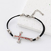 304 Stainless Steel Religion Cross Link Bracelets for Men Women IZ7438-1-1