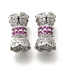 Brass Micro Pave Cubic Zirconia Beads KK-M318-22P-1