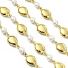 1M Handmade 304 Stainless Steel Teardrop Link Chains AJEW-JB01615-01-1