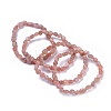 Natural Sunstone Bead Stretch Bracelets BJEW-K213-35-1