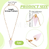 Natural Rose Quartz Faceted Cone Pendant Perfume Bottle Necklaces with 304 Stainless Steel Cable Chain NJEW-WH0002-266E-2