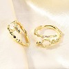 Oval Brass Cat Eye Cuff Rings for Women RJEW-U042-01G-01-2