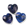 Dyed Natural Lapis Lazuli Faceted Heart Charms G-G123-01K-1