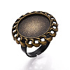 Adjustable Alloy & Iron Bezel Cup Ring Base with Rotatable Tray MAK-T012-14AB-1
