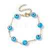 Lampwork Evil Eye Link Chain Bracelets BJEW-JB10045-02-1