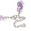 Natural Amethyst Chip Beads Bracelets & Necklaces Sets SJEW-JS01357-01-4