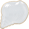 1Pc Ocean Series Transparent Gold Rim Glass Jewelry Plates AJEW-SC0002-79A-1