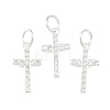 925 Sterling Silver Pave Clear Cubic Zirconia Cross Charms STER-A049-06S-1