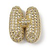 Rack Plating Brass Micro Pave Clear Cubic Zirconia Pendants ZIRC-U002-G-H-1