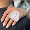 Zinc Alloy Rhinestone Cuff Open Rings for Women MI0617-2-2