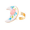 Adjustable Alloy Enamel & Resin Cuff Finger Rings WG30AE2-06-1
