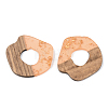 Transparent Resin & Walnut Wood Pendants RESI-S389-050A-B04-2