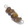 10Pcs 5 Styles Constellation Natural Aquamarine & Citrine & Tiger Eye & Lapis Lazuli & Rose Quartz Copper Wire Wrapped Chip Beaded Connector Charms PALLOY-JF02905-04-5