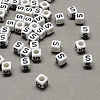 Large Hole Acrylic Letter European Beads LS-X-SACR-Q103-6mm-01S-1