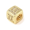Brass Micro Pave Clear Cubic Zirconia European Beads LS-KK-K368-01G-03-2