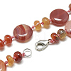 Natural Carnelian Beaded Necklaces NJEW-S393-19-2