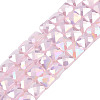 Electroplate Opaque Solid Color Glass Beads Strands X-EGLA-N002-42-01-1