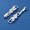 Brass Fold Over Clasps ZIRC-WH0009-02S-1