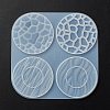 Flat Round with Water Ripple Cup Mat Silicone Molds X-DIY-L065-03-2