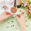 24Pcs 24 Colors Acrylic Imitation Gemstone Beaded Tassel Wine Glass Charms AJEW-BC0004-09-3