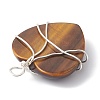 Natural Tiger Eye Copper Wire Wrapped Pendants PALLOY-JF02148-04-2