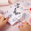 64 Patterns Non-woven Fabrics Water-soluble Embroidery Aid Drawing Sketch DIY-TAC0100-019-6