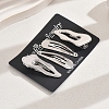 4Pcs Irregular Metal Snap Hair Clips PW-WG982C4-02-1