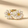 Brass Enamel Cuff Rings for Women RJEW-Q008-14G-02-4