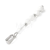 Faceted Round Natural Quartz Crystal & Howlite & Rainbow Moonstone Beaded Pendants PALLOY-JF03529-05-3